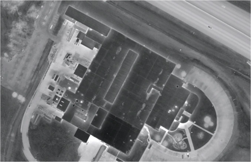 Infrared image showing an aerial survey